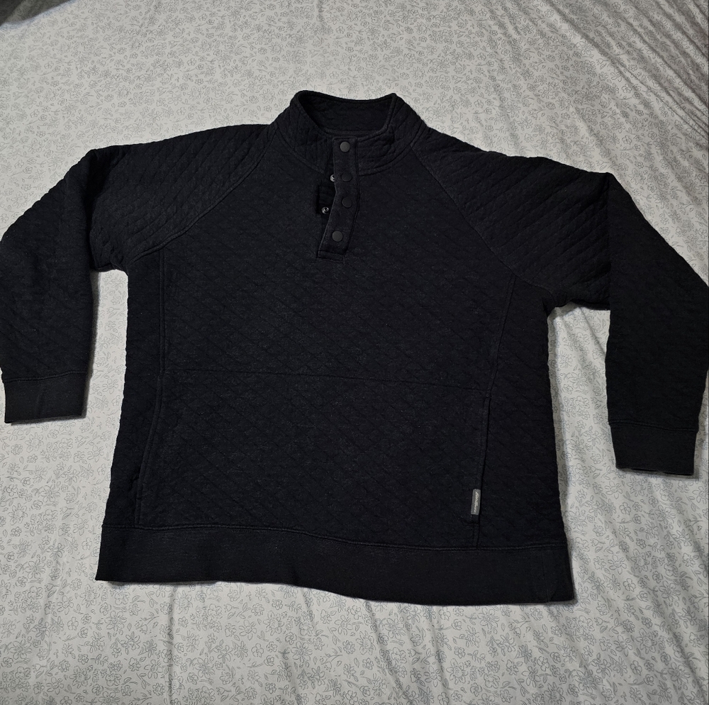 Eddie Bauer charcoal quilted 1/4 zip pullover sweatshirt, Large